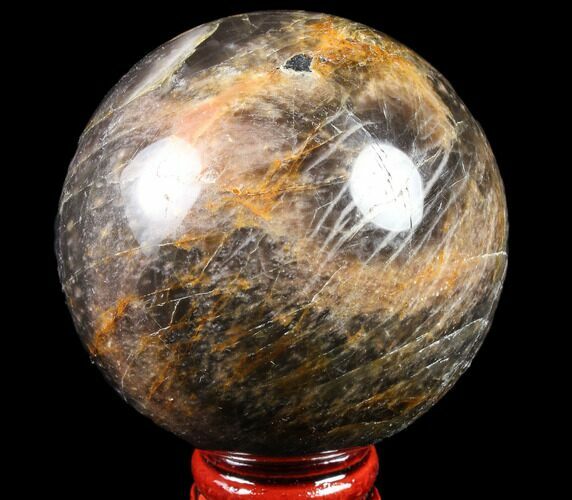 Polished Black Moonstone Sphere - Madagascar #78948